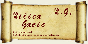 Milica Gačić vizit kartica